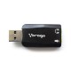 Adaptador Vorago ADP-201 USB 2.0 Macho-2X 3.5MM Hembra, con Salida de Microfono, Color Negro
