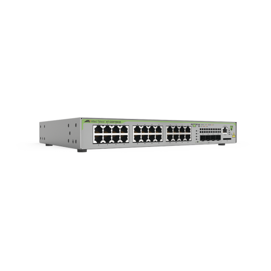 Switch Poe+ administrable capa3, 24 puertos 10/100/1000MB Allied Telesis AT-GS970M/28PS-10