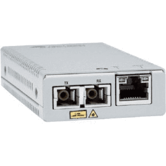 Convertidor de Medios Allied Telesis Gigabit Ethernet a Fibra Optica, Conector Sc, Multimodo (Mmf), Distancia de 220 Hasta 500 M, AT-MMC2000/SC-90