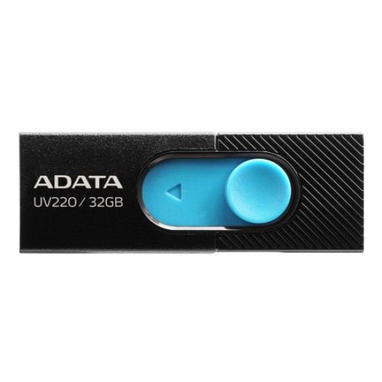 Memoria USB 2.0 Adata 32GB UV220 Retractil Negro/ Azul, AUV220-32G-RBKBL