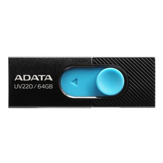 Memoria USB 2.0 Adata 64GB UV220 retráctil negro/azul, AUV220-64G-RBKBL