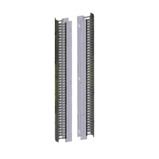 Organizador vertical Belden BHVHH06 de alta densidad 6" ancho 84" alto administración frontal y posterior 45 UR con tapa negro
