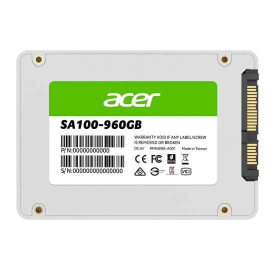 Unidad de Estado Solido Acer SA100 960GB Sata III 2.5", 560MB/ S/ 507MB/ S, BL.9BWWA.104
