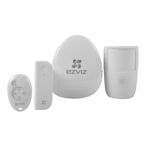 Kit de Alarma Inalambrico Ezviz BS-113A;  Incluye: 1 Hub/1 Sensor PIR/1 Contacto de Movimiento/1 Control Remoto/Monitoreo por aplicación móvil EZVIZ