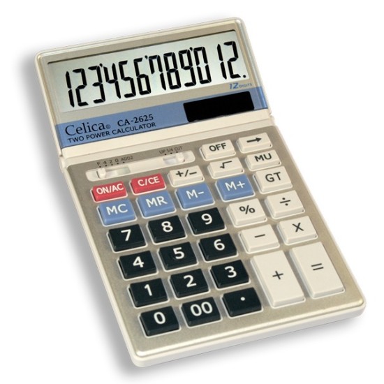 Calculadora Celica CA-2625 Semi-Escritura 12 Dígitos, Dual Cubierta Metálica