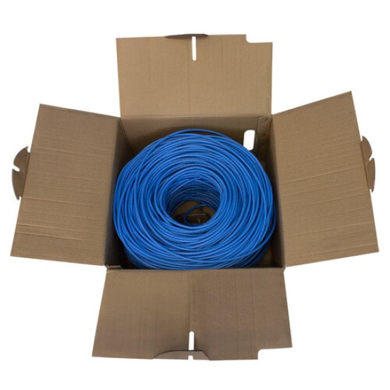 Bobina cable UTP Cat6 Vorago CAB-301 color azul, 305 metros