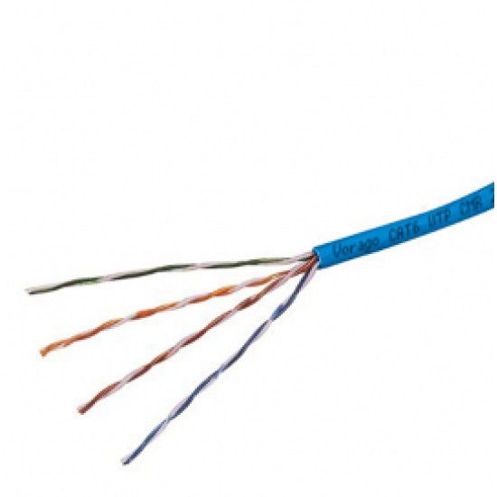 Bobina cable UTP Cat6 Vorago CAB-301 color azul, 305 metros