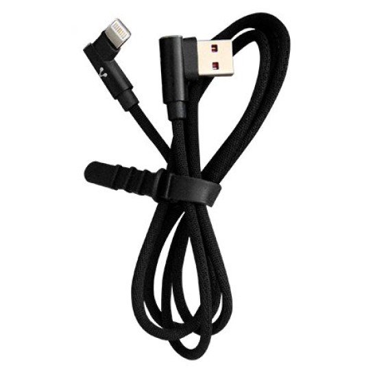Cable Vorago USB a lightning 2.4A negro 90 grados, CAB-306