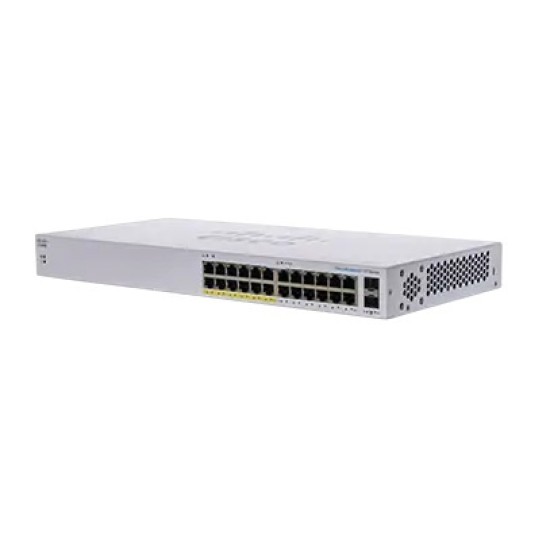 Switch Cisco Gigabit Ethernet Business 110 24 Puertos 10/100/1000MBPS (12X POE)+ 2 Puertos, 32 GBIT/S, CBS110-24PP-NA
