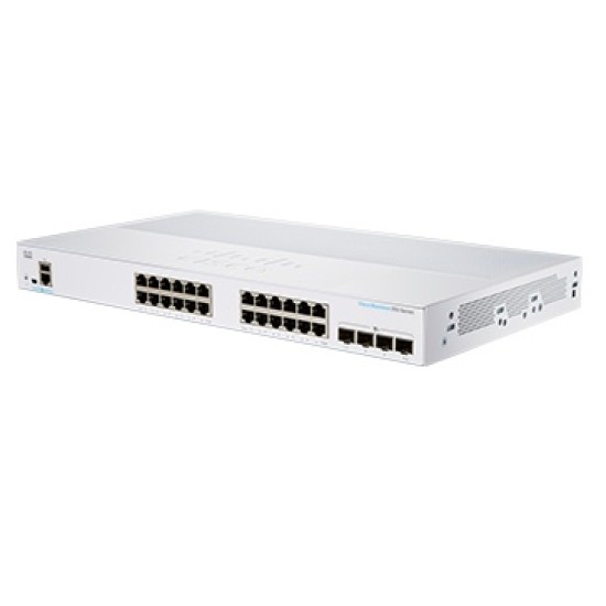 Switch Cisco CBS350-24P-4G-NA SMB 28 Puertos 10 / 100 / 1000 Gigabit Ethernet POE 195W, Ethernet 4 Puertos Combo (RJ-45+SFP)