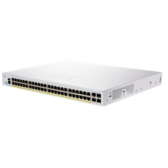 Switch Cisco CBS350 Administrable con 48 Puertos 10/100/1000 POE+ 370W+4 Puertos Giga SFP, CBS350-48P-4G-NA