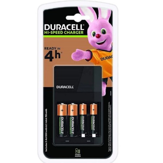 Cargador de Baterias AA Duracell 4 Baterias, CEF14
