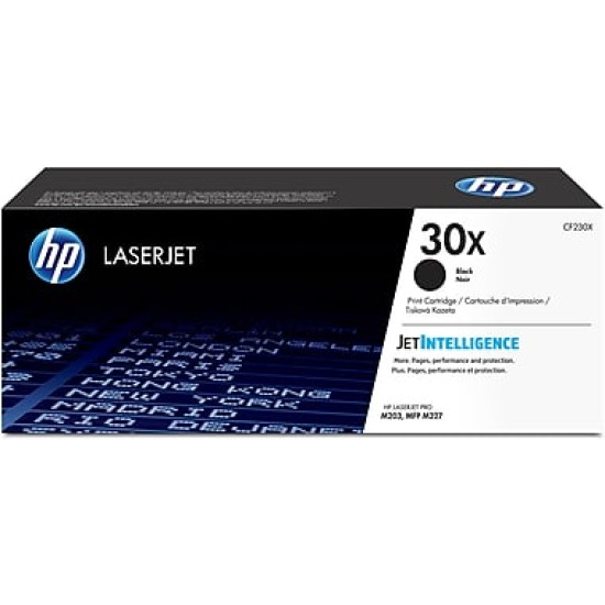 Tóner HP Laserjet 30X negro de alta capacidad 3,500 páginas, CF230X