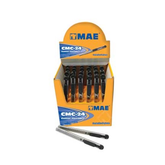 Caja con 24 piezas cutter metálico MAE CMC-24
