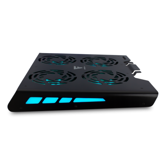 Base Enfriadora para Laptop Hasta 17" Game Factor CPG400 con 4 Ventiladores RGB Aluminio USB Color Negro