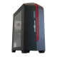 Gabinete Game Factor CSG500 negro/rojo microATX sin fuente, CSG500-RD