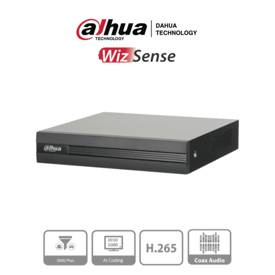 DVR de 8 Canales 5MP Lite + 4 Canales IP Dahua XVR1B08H-I WizSense/ Cooper-I con SMD Plus/ H.265+/ Busqueda y Codificacion Inteligente