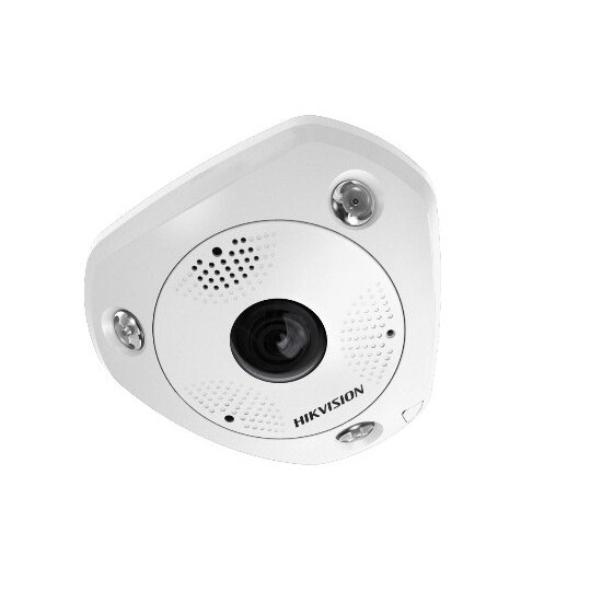 Camara Fisheye IP Hikvision DS-2CD63C5G0E-IVS(B) 12MP/ 180°- 360°/ IP67/ IK10/ 15 MTS IR/ Entrada y Salida de Audio y Alarma/ Microfono Integrado