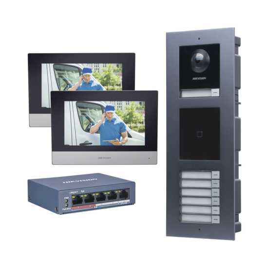 Kit De Videoportero Ip P / 7 Departamentos Hikvision Dskis-Multi-7ap Con Llamada A App / 2da Generación (Modular)