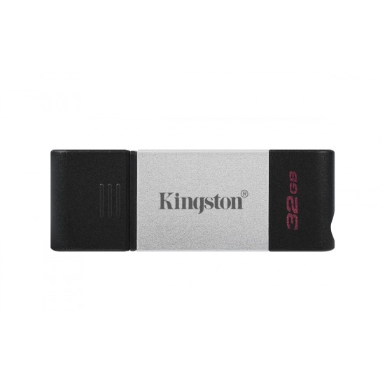 Memoria USB Tipo C 32GB Kingston 3.2 Gen 1 Negro/ Plata DT80/ 32GB