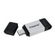 Memoria USB Tipo C 64GB Kingston 3.2 Gen 1 Negro/ Plata DT80/ 64GB