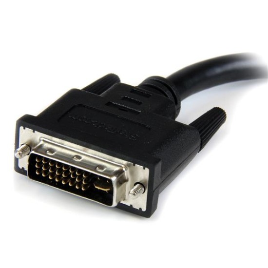 Adaptador Convertidor de 20cm DVI-I a VGA - DVI-I Macho - HD15 Hembra - Cable Negro, DVIVGAMF8IN