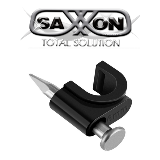 Bolsa de 50 Grapas de Pared Saxxon EGRA955MMN, Color Negro 5MM, Clavo de 3/4, para Concreto de Alta Resistencia