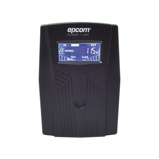 UPS Epcom de 600VA / 360W / entrada y salida 120vca / regulador de voltaje AVR 80-150VCA / clavija NEMA 5-15P/4 tomas, EPU600LCD