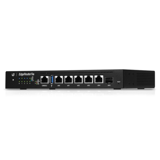 Router Ubiquiti ER-6P, Edgerouter 6, POE Pasivo 24 V, 5 Puertos Gigabit+ 1 SFP, con Funciones Avanzadas de Ruteo