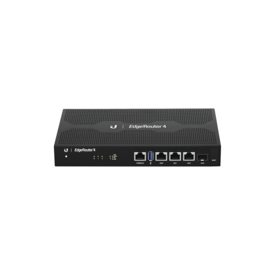 Router Ubiquiti EdgeRouter 4, con 3 puertos 10/100/1000 Mbps + 1 puerto SFP, con funciones avanzadas de ruteo, ER-4