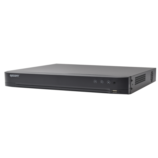 DVR Epcom 4MP/16 canales TurboHD+8 canales IP/ detección de humanos /1 bahia de disco duro /audio por coaxitron /salida de video en 4K, EV-4016TURBO-D