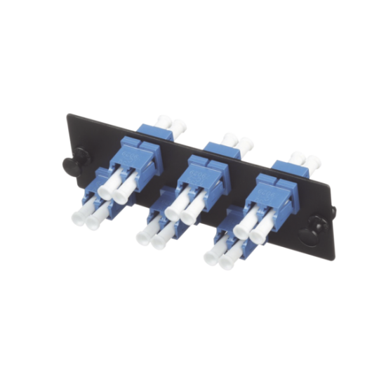 Placa Acopladora de Fibra Optica Fap Panduit con 6 Conectores LC Duplex para Fibra Monomodo OS1/ OS2, Color Azul, FAP6WBUDLCZ