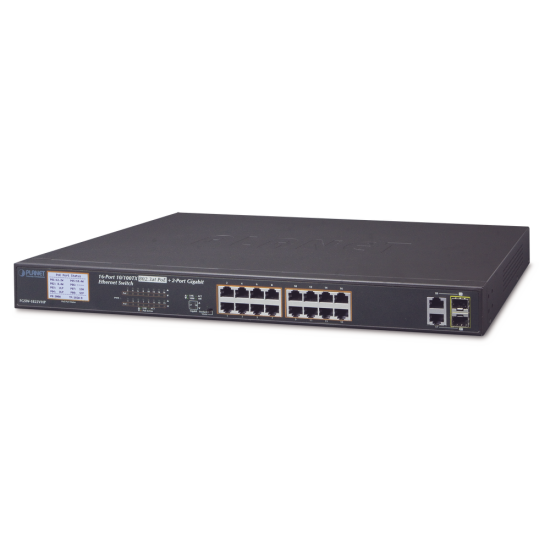 Switch Planet FGSW-1822VHP, 16ptos+2combo TP/SFP, no administrable