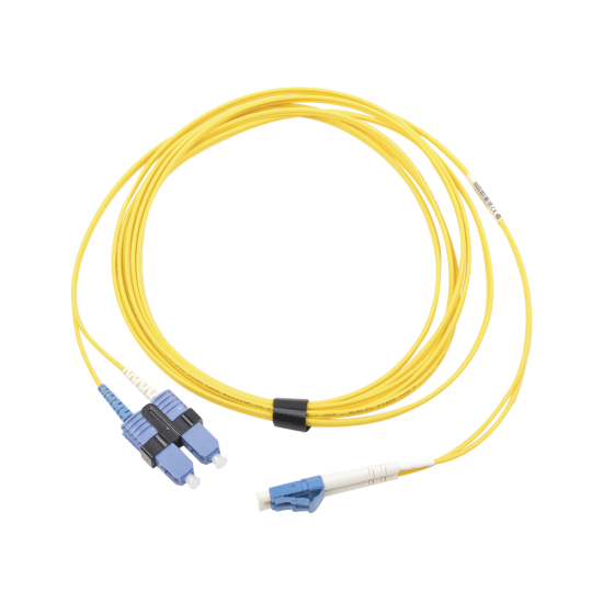 Jumper de fibra óptica SIEMON monomodo (OS2), XGLO, LC / UPC-SC / UPC dúplex, OFNR, amarillo, 10 metros, FJ2-LCUSCUL-10