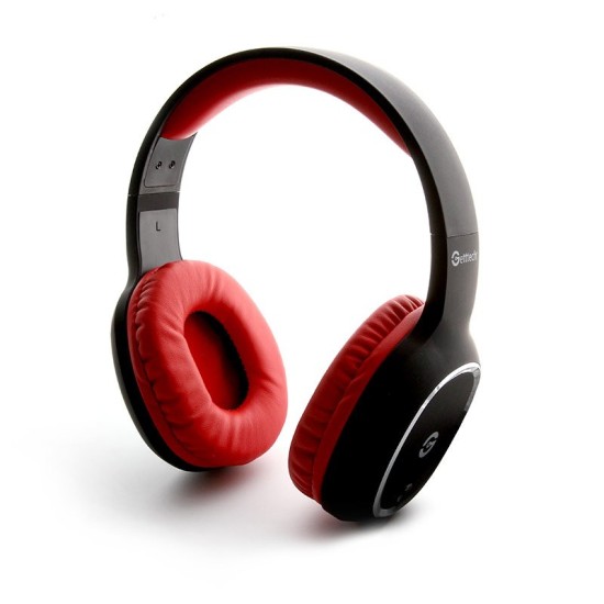 Diadema audífono con micrófono inalámbrico Getttech GH-4640R Bluetooth 3.0 color negro/rojo