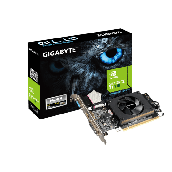 Tarjeta de video Gigabyte Nvidia GV-N710D3-2GL, PCIE X8 2.0 / 2GB / DDR3 / 64 BIT / DVI / HDMI / VGA / bajo perfil