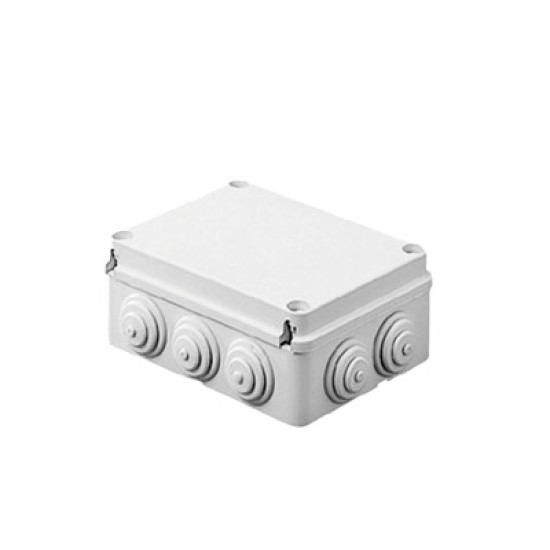 Caja de derivación de PVC auto-extinguible Gewiss con 12 entradas, tapa atornillada, 380x300x120mm, para exterior (IP55), GW-44-010