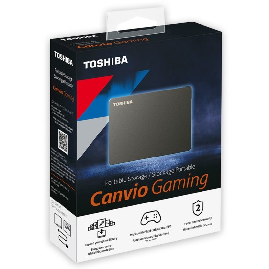 Disco Duro Externo USB3.2 4TB 2.5" Toshiba Canvio Gaming Negro, HDTX140XK3CA
