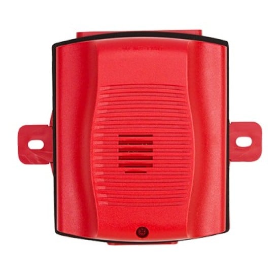 Sirena System Sensor para exterior / montaje techo o pared / color rojo, HR-K