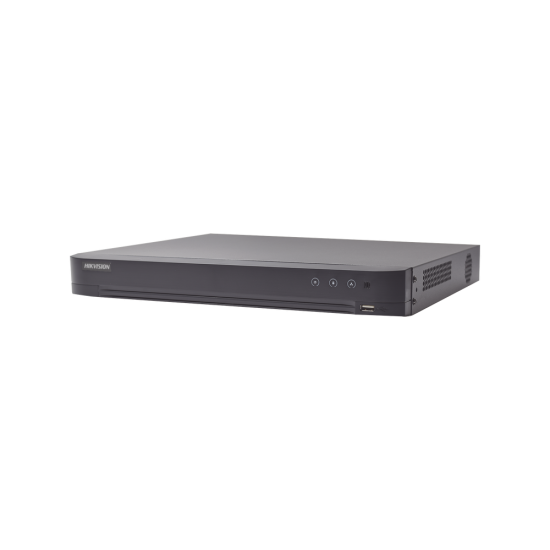 DVR Hikvision IDS-7204HQHI-M1/S, 4MP/4 canales turboHD +2 canales IP / detección de rostros / 1 bahía de disco duro / 1 canal de audio / salida de video 4K