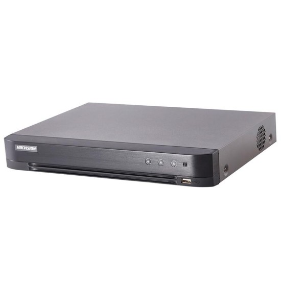 DVR Hikvision IDS-7216HQHI-M1/S, de 4MP/ 16 Canales TURBOHD + 8 Canales IP/ Detección de Rostros/ 1 Bahías de D.D/ 1 Canal de Audio/ Salida de Video En 4K