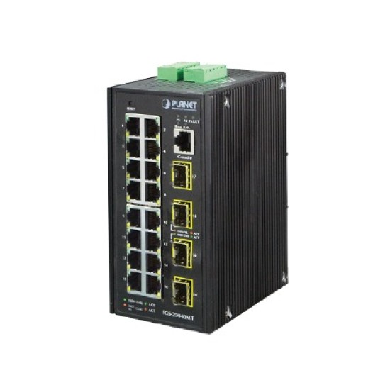 Switch Administrable Industrial 16 puertos Gigabit Ethernet + 4 SFP, IGS-20040MT