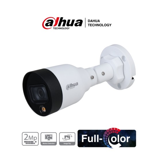 Camara IP Bullet Dahua Full Color IPC-HFW1239S1-LED-S4 2MP/ Lente 2.8MM/ DWDR/ IP67 /Luz Blanca de 15MTS