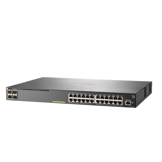 Switch HP ARUBA 2930F 24G POE 4SFP, 24 puertos RJ45 10/100/1000 POE 370W y 4 SFP 1G administrable capa 3 RIP / OSPF / ACLS / QOS, JL261A