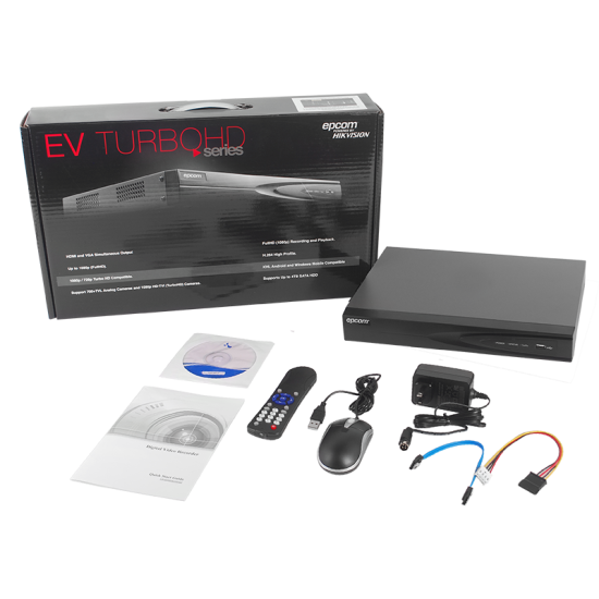 Kit DVR EV1008TURBOX+ 8 Cámaras Tipo Eyeball E8TURBO, 1080P