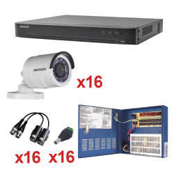 Kit de 4 cámaras de vigilancia Hikvision de 2 mpx y 2.8mm con grabador  Disco Duro Sin disco duro
