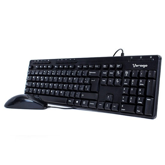 Kit teclado y mouse, multimedia USB Vorago KM-104, negro