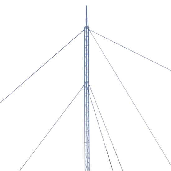 Kit de Torre Arriostrada de Techo de 18 m con Tramo STZ30 Galvanizado Electrolítico (No incluye retenida), KTZ-30E-018P
