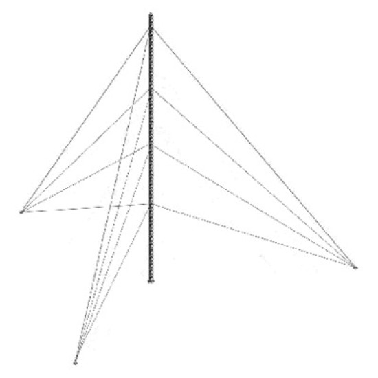 Kit de Torre Arriostrada de Piso de 9 m Altura con Tramo STZ35 Galvanizado Electrolítico (No incluye retenida)., KTZ-35E-009