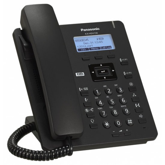 Teléfono IP Panasonic KX-HDV130XB, 2 líneas / SIP / 2LAN / POE / no incluye eliminador de corriente